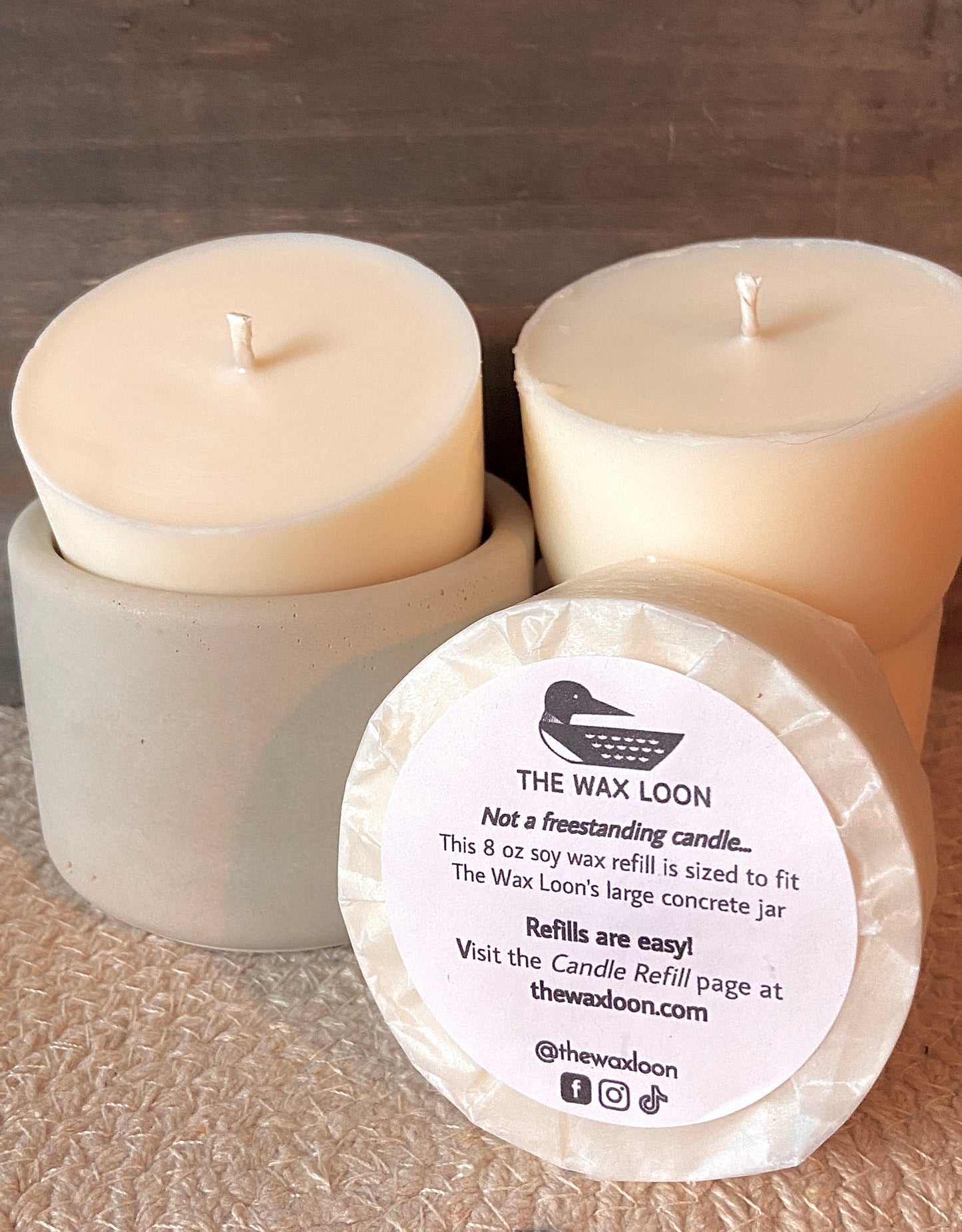 Cement jar candle refill - 8 oz