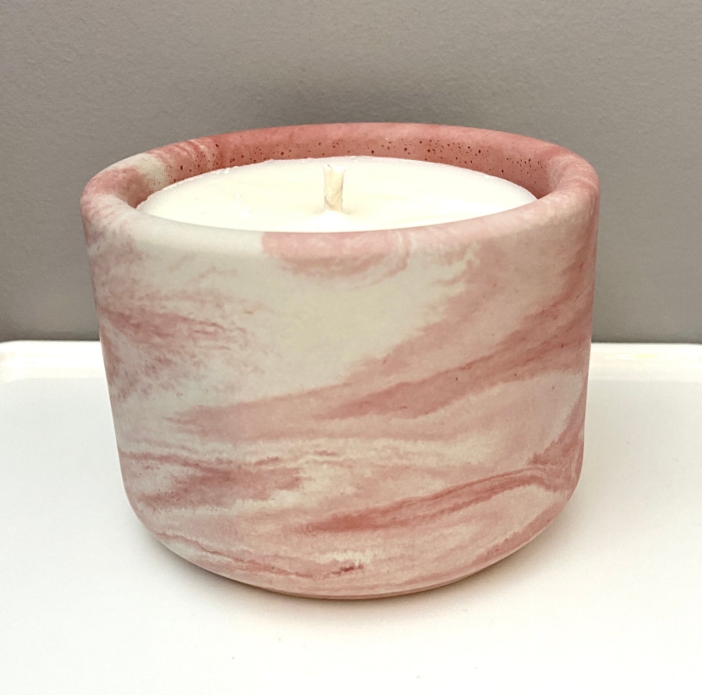 Brick Red Swirl Cement Jar